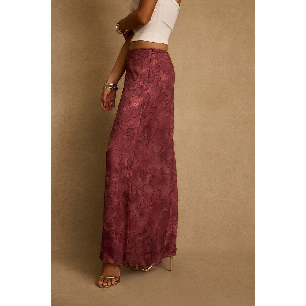 12th Tribe Waverly Mulberry Maxi Skirt Size LL - Picture 3 of 3
